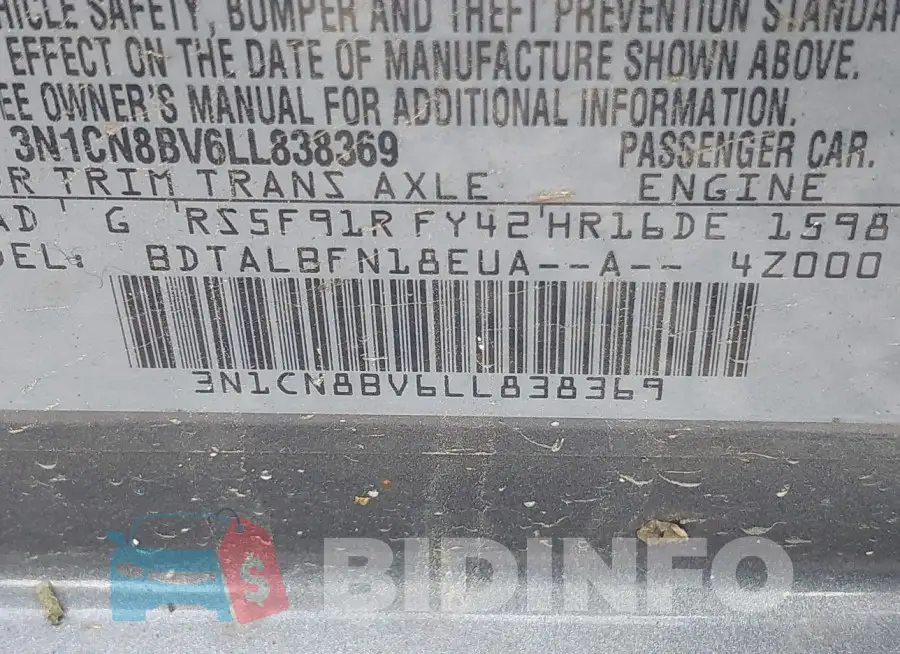 3N1CN8BV6LL838369 Photo# 9