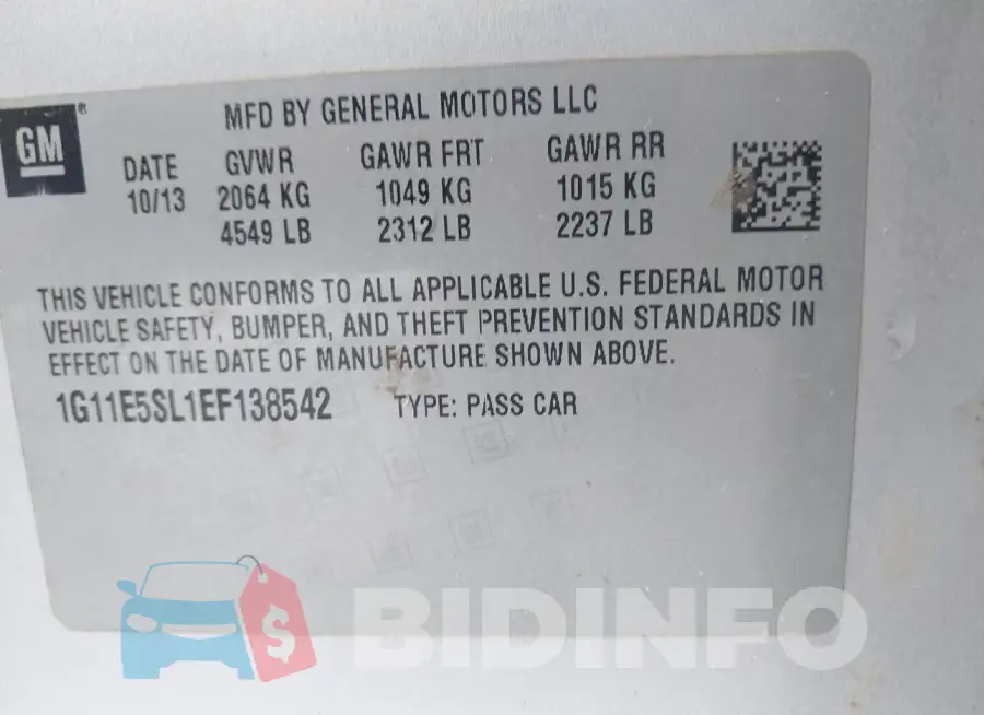 1G11E5SL1EF138542 Photo# 9