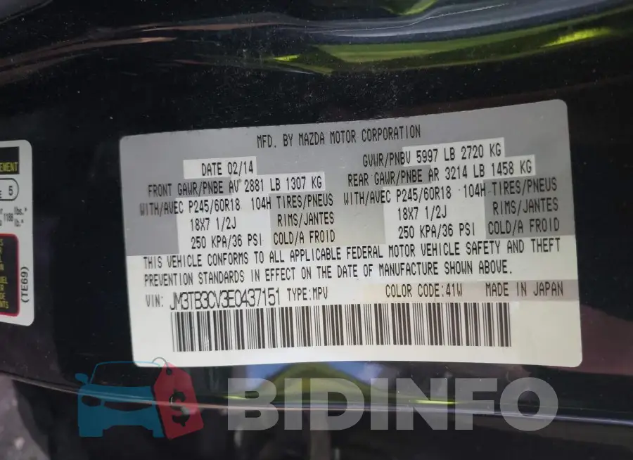 JM3TB3CV3E0437151 Photo# 9