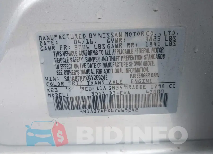 3N1AB7APXGY269242 Photo# 9