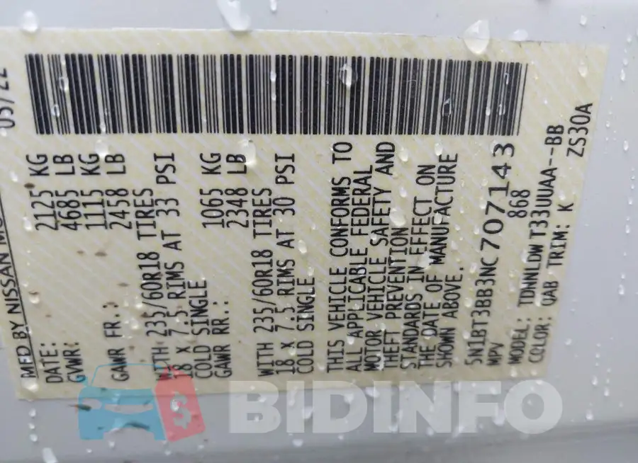 5N1BT3BB3NC707143 Photo# 9