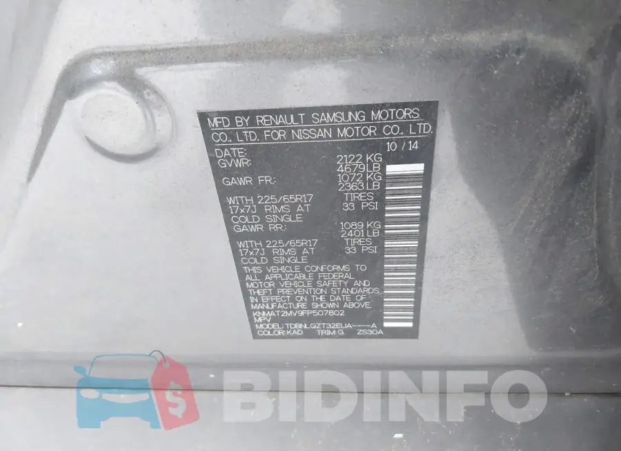 KNMAT2MV9FP507802 Photo# 9