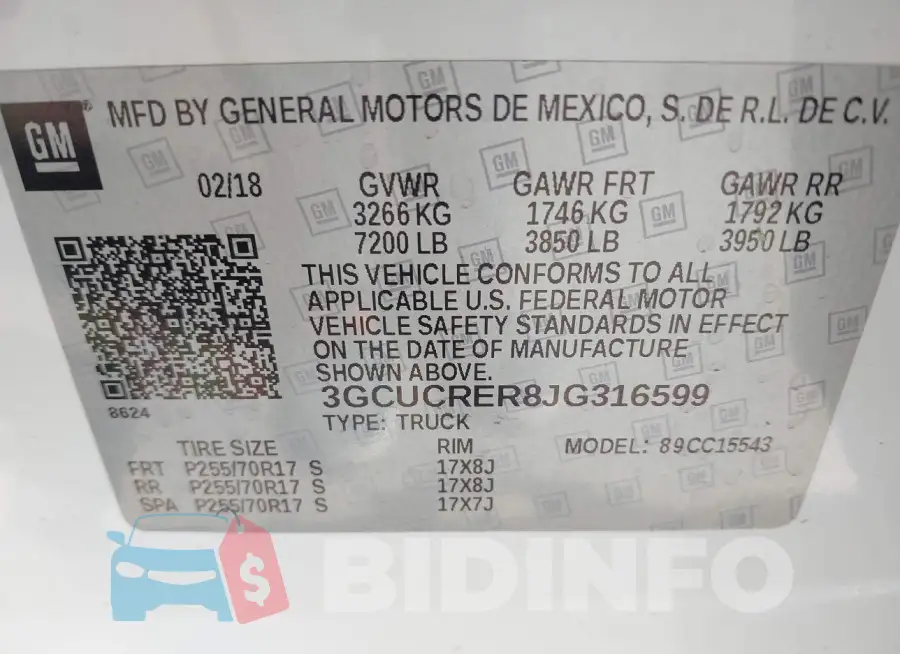 3GCUCRER8JG316599 Photo# 9
