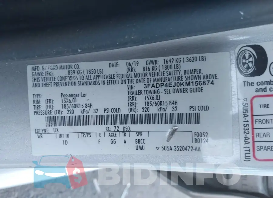 3FADP4EJ0KM156874 Photo# 9