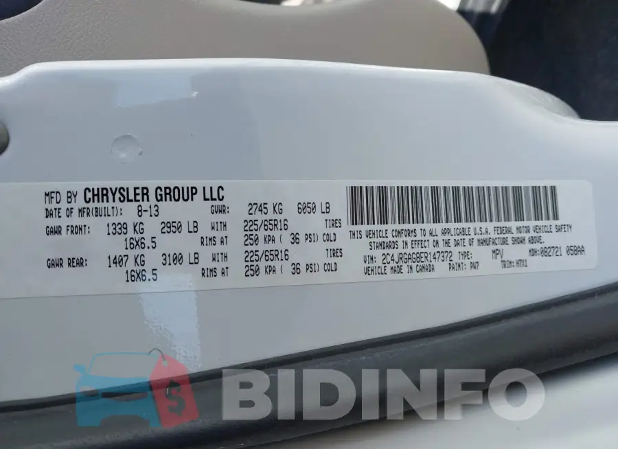 2C4JRGAG8ER147372 Photo# 9