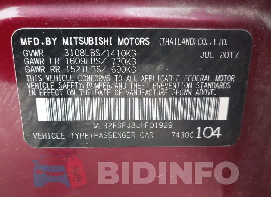 ML32F3FJ8JHF01929 Photo# 9