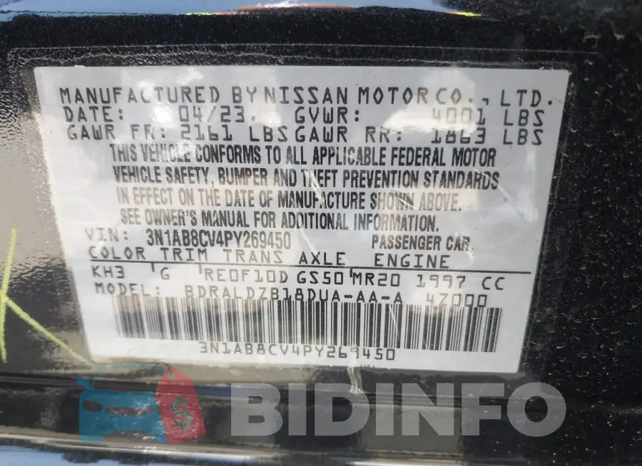 3N1AB8CV4PY269450 Photo# 9