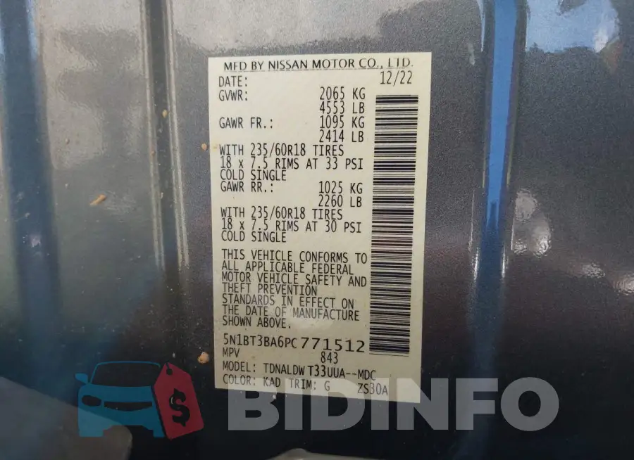 5N1BT3BA6PC771512 Photo# 9
