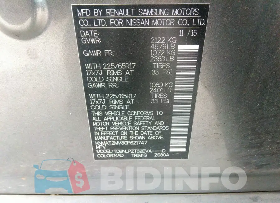 KNMAT2MV3GP621747 Photo# 9