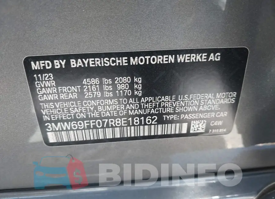 3MW69FF07R8E18162 Photo# 9