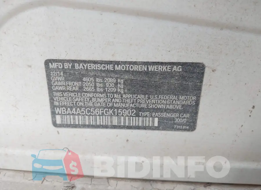 WBA4A5C56FGK15902 Photo# 9