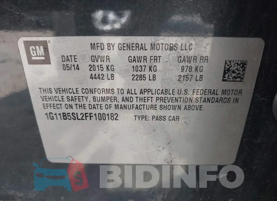 1G11B5SL2FF100182 Photo# 9
