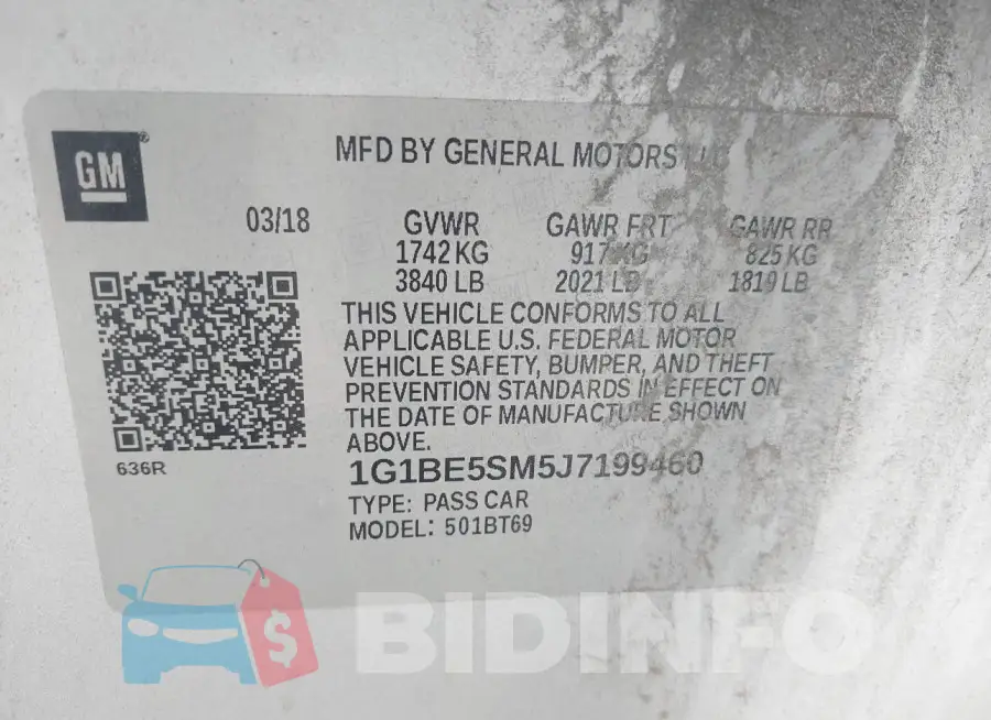 1G1BE5SM5J7199460 Photo# 9