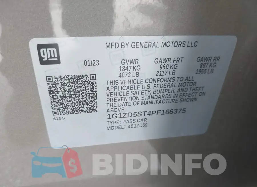 1G1ZD5ST4PF166375 Photo# 9