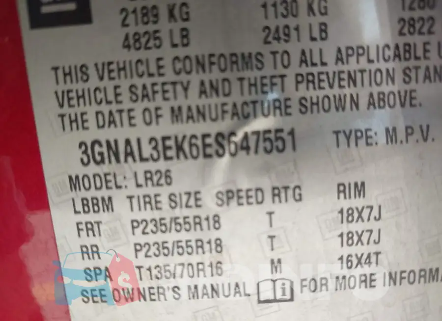 3GNAL3EK6ES647551 Photo# 9