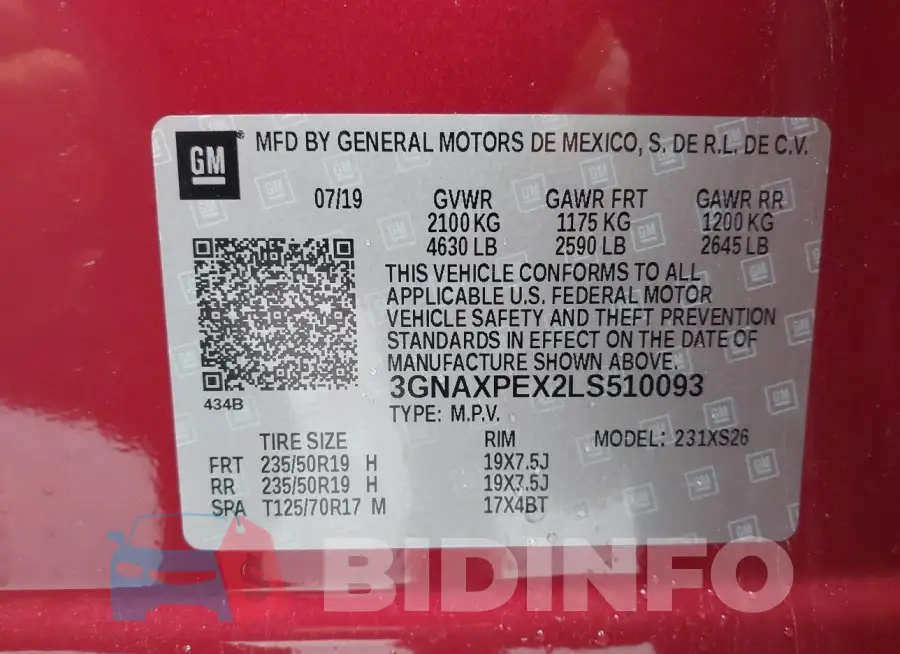 3GNAXPEX2LS510093 Photo# 9