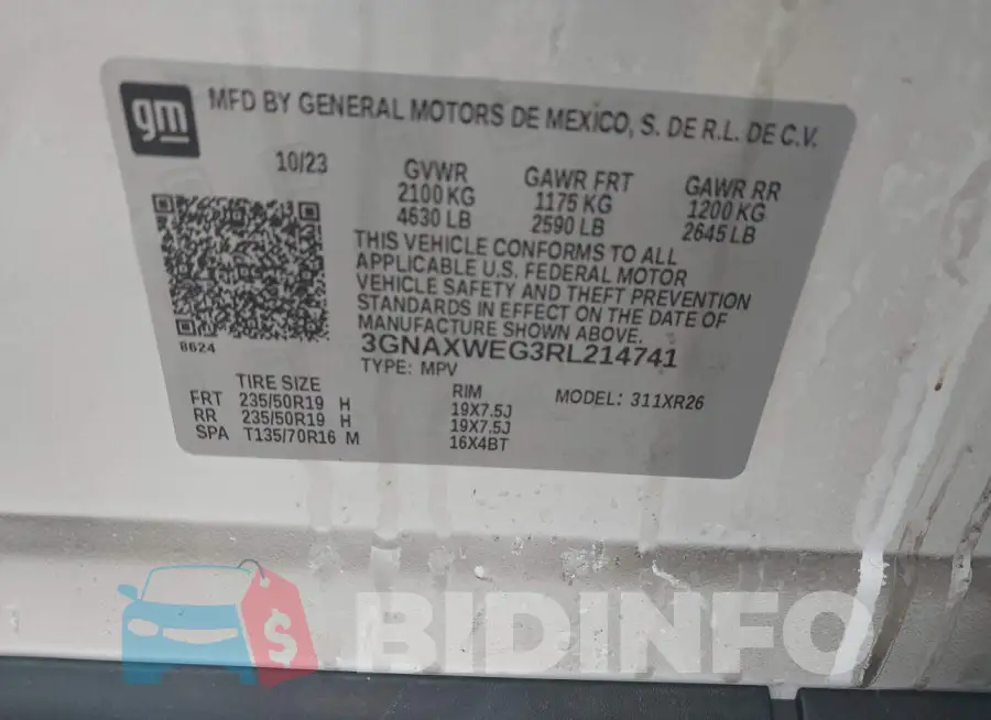 3GNAXWEG3RL214741 Photo# 9