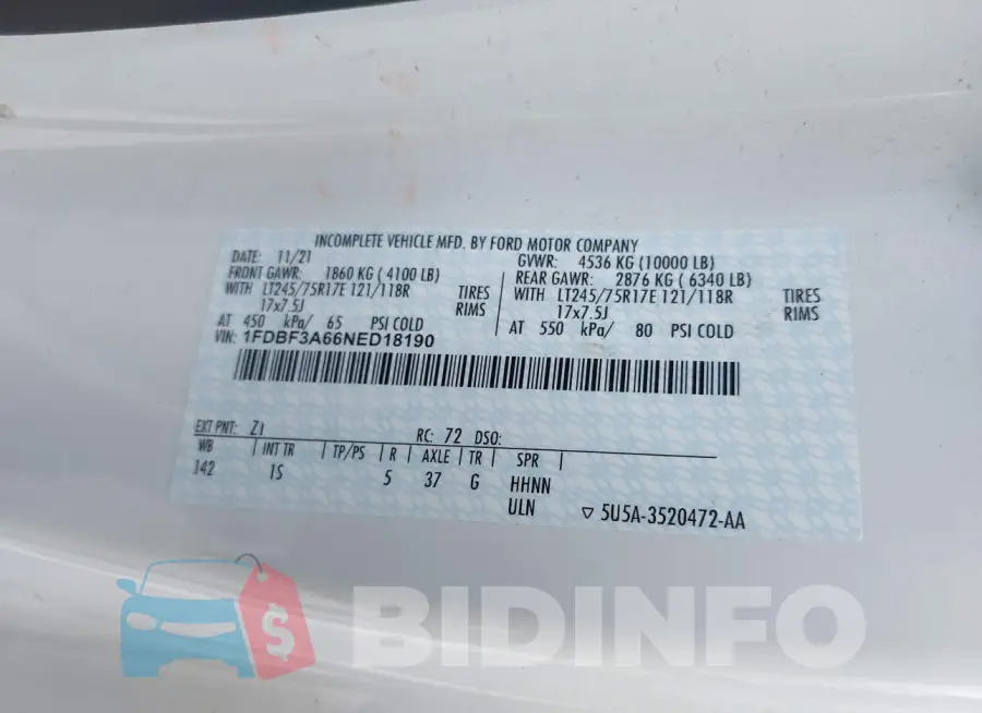 1FDBF3A66NED18190 Photo# 9
