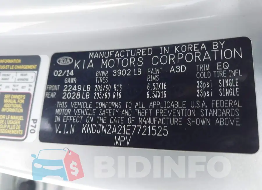 KNDJN2A21E7721525 Photo# 9
