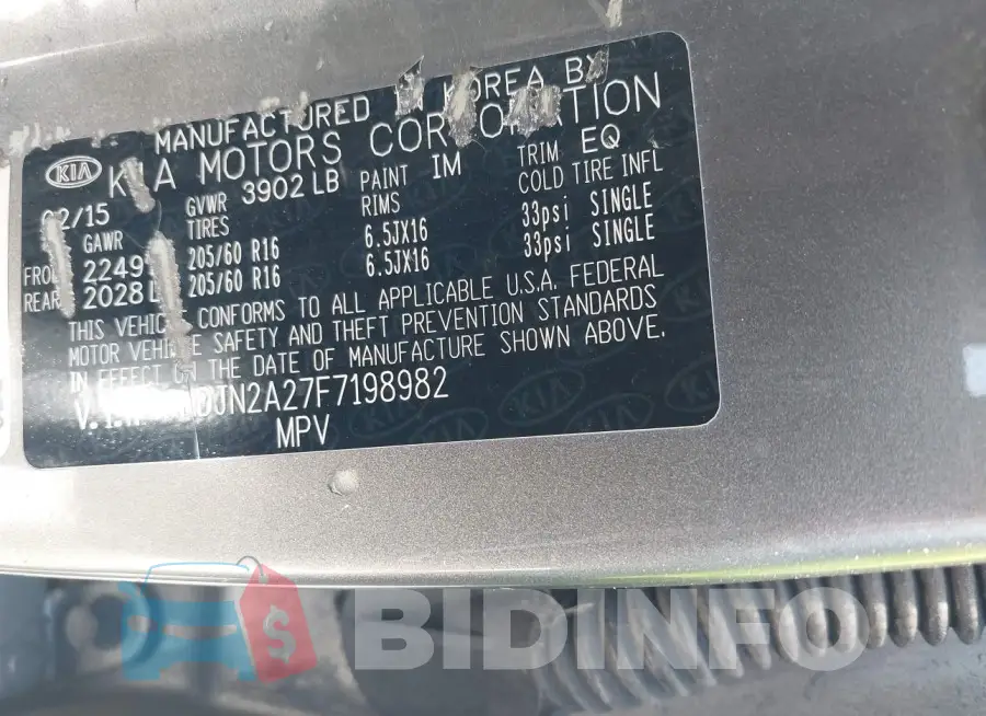KNDJN2A27F7198982 Photo# 9