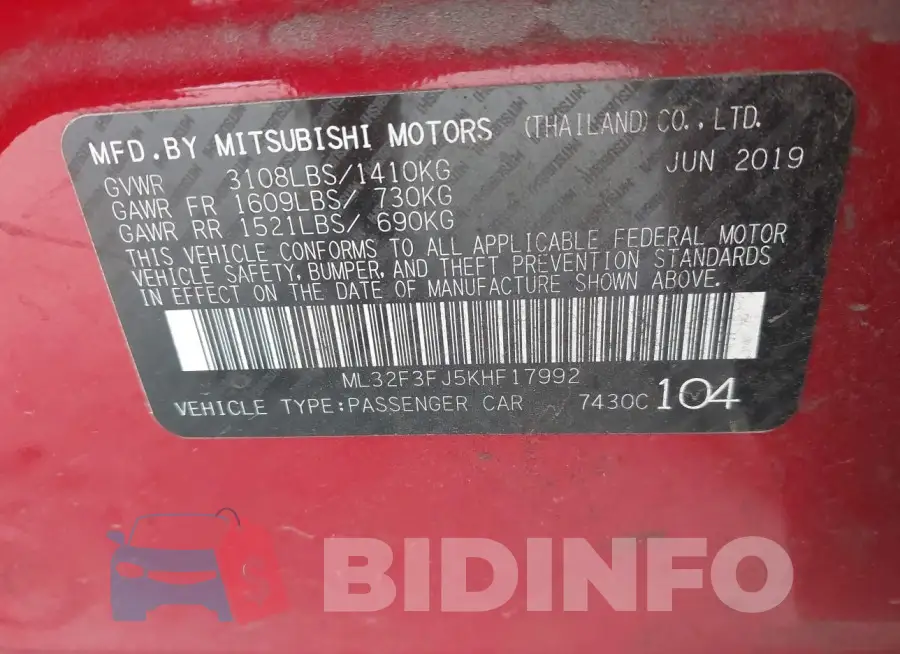 ML32F3FJ5KHF17992 Photo# 9