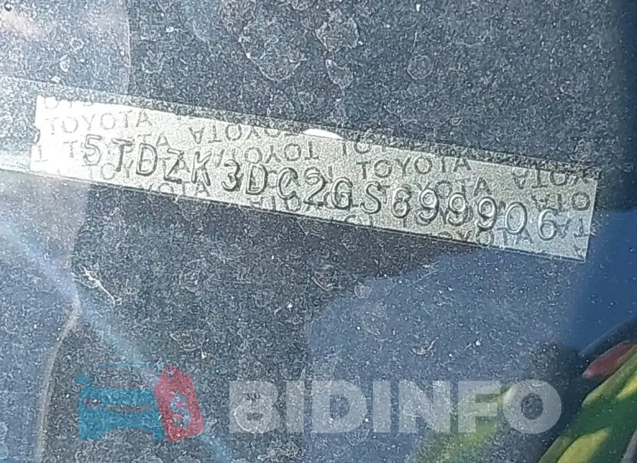 5TDZK3DC2GS699906 Photo# 9