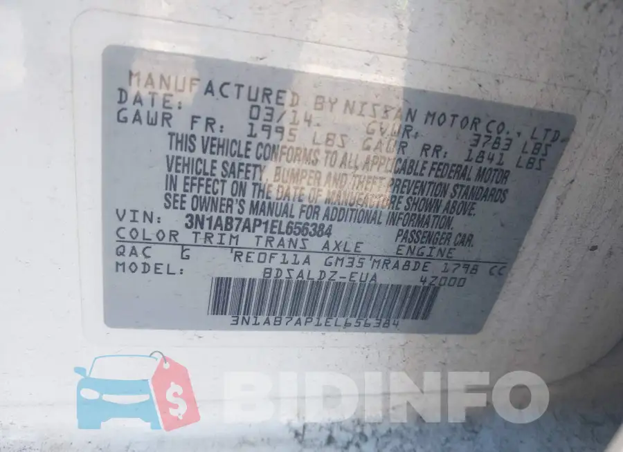 3N1AB7AP1EL656384 Photo# 9