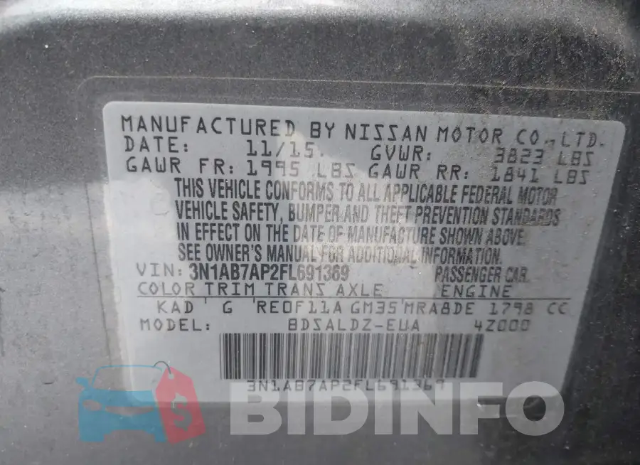3N1AB7AP2FL691369 Photo# 9