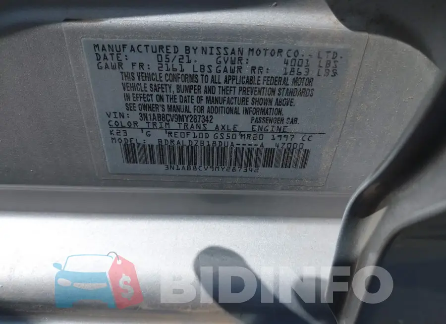 3N1AB8CV9MY287342 Photo# 9