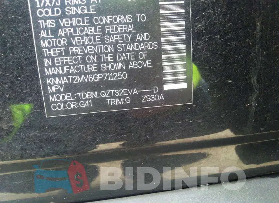 KNMAT2MV6GP711250 Photo# 9