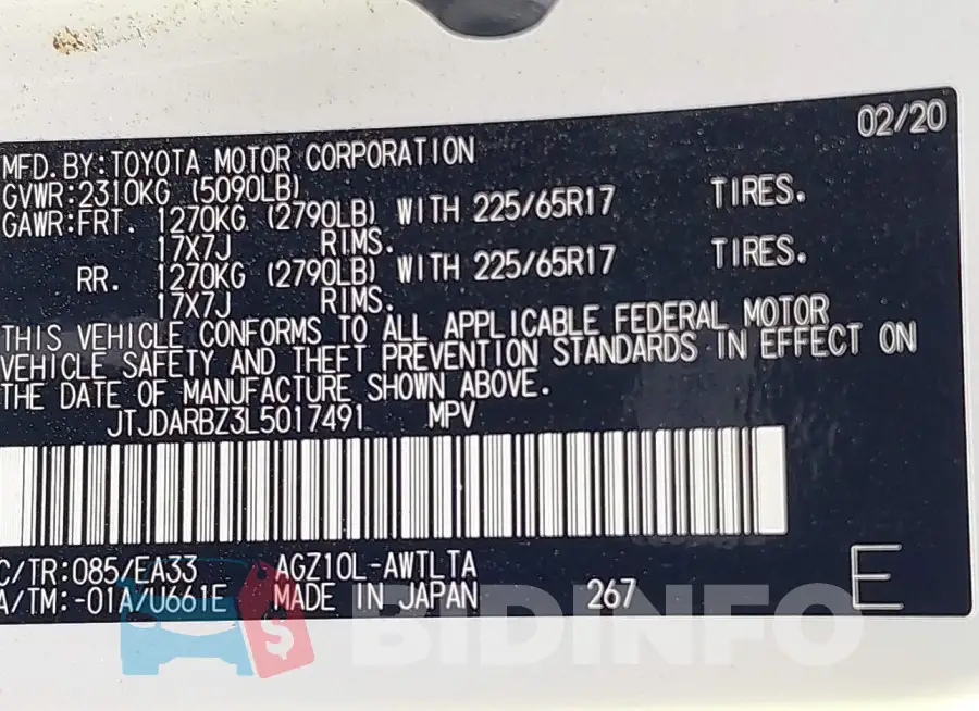 JTJDARBZ3L5017491 Photo# 9