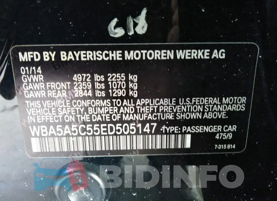 WBA5A5C55ED505147 Photo# 9