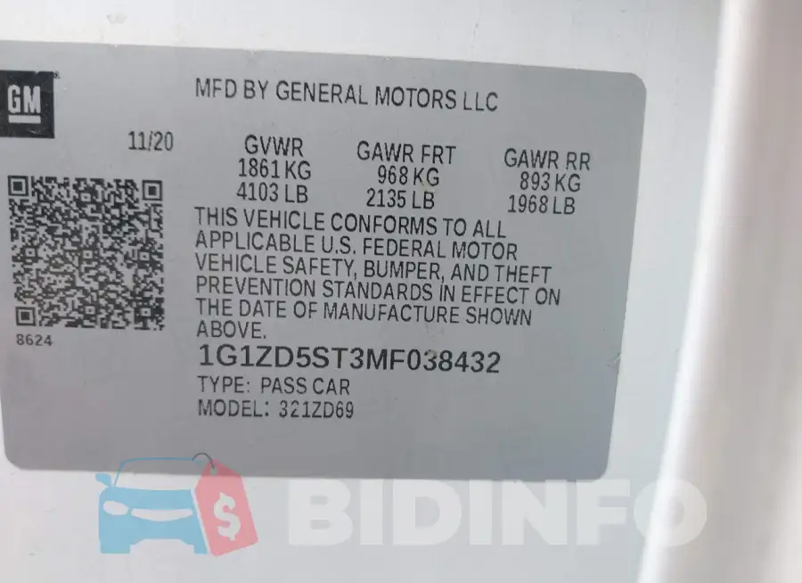 1G1ZD5ST3MF038432 Photo# 9