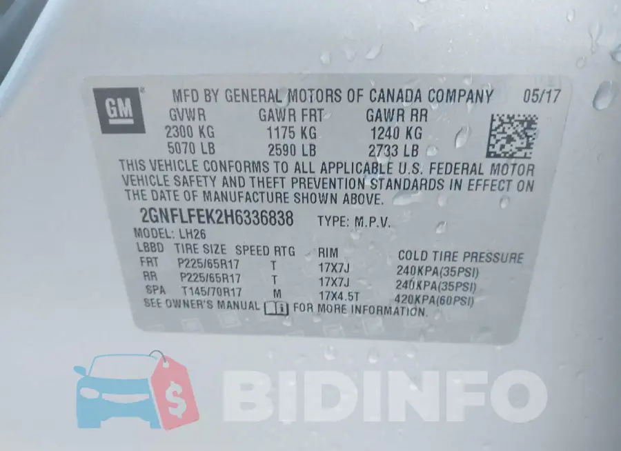 2GNFLFEK2H6336838 Photo# 9