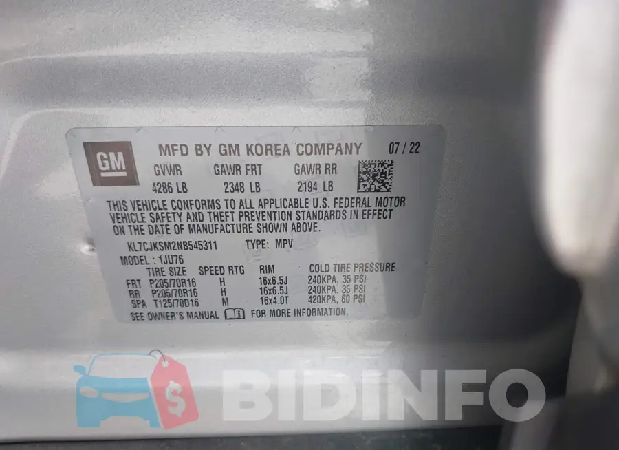 KL7CJKSM2NB545311 Photo# 9