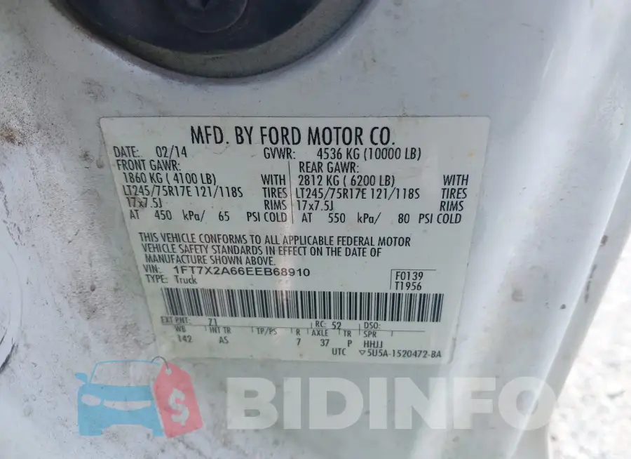 1FT7X2A66EEB68910 Photo# 9