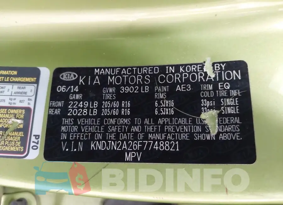 KNDJN2A26F7748821 Photo# 9