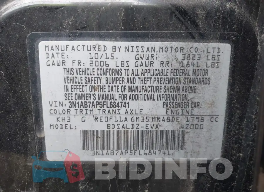 3N1AB7AP5FL684741 Photo# 9