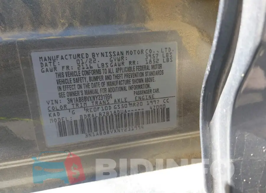 3N1AB8BVXNY231994 Photo# 9