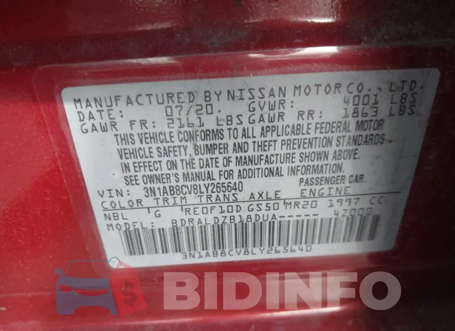3N1AB8CV8LY265640 Photo# 9