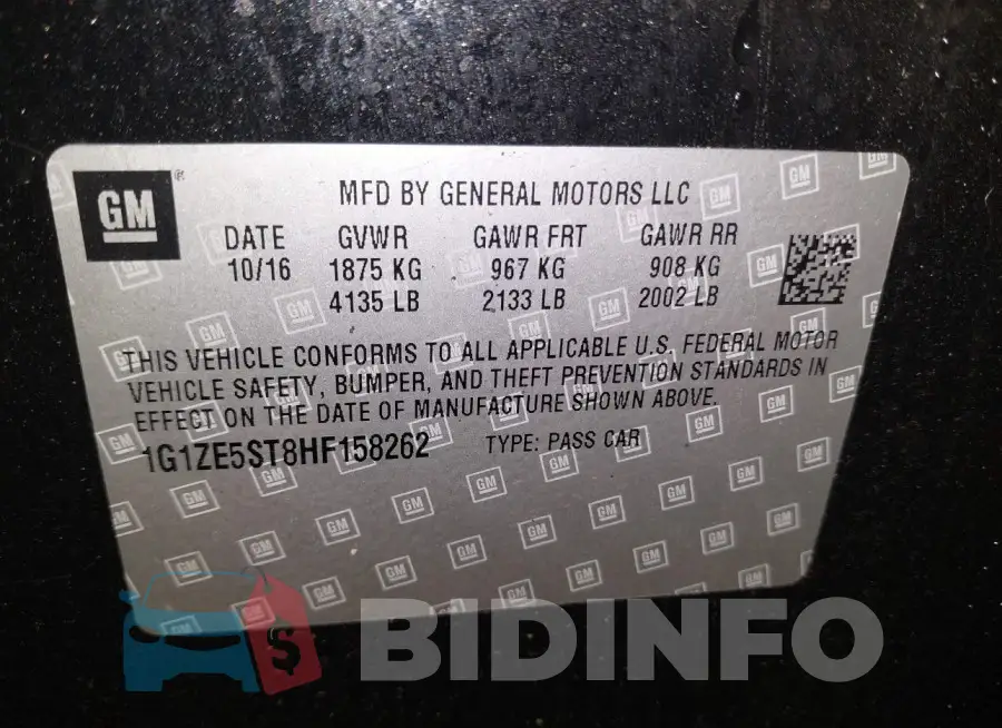 1G1ZE5ST8HF158262 Photo# 9