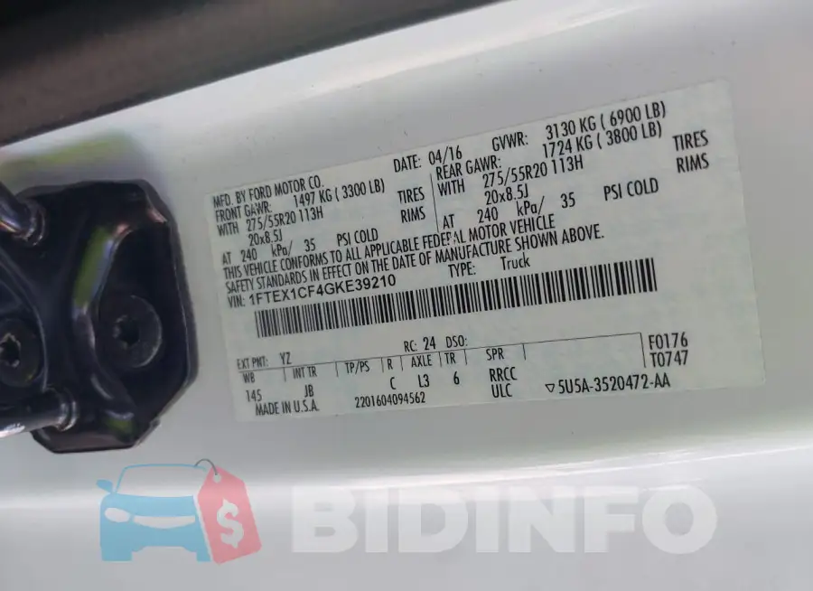 1FTEX1CF4GKE39210 Photo# 9