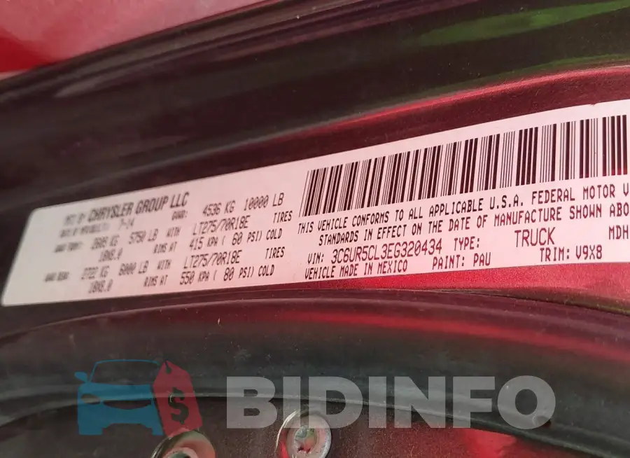 3C6UR5CL3EG320434 Photo# 9