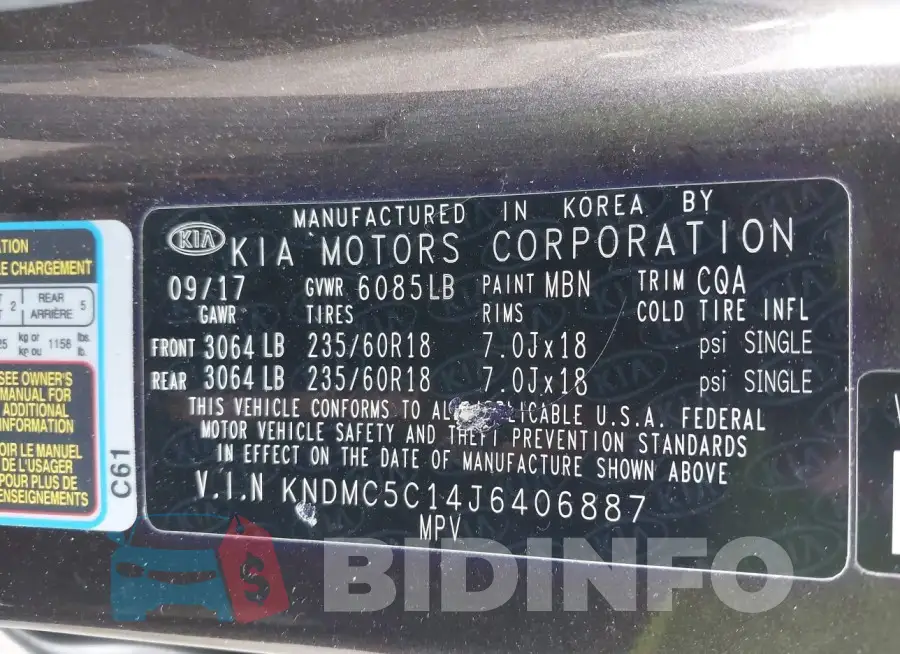 KNDMC5C14J6406887 Photo# 9