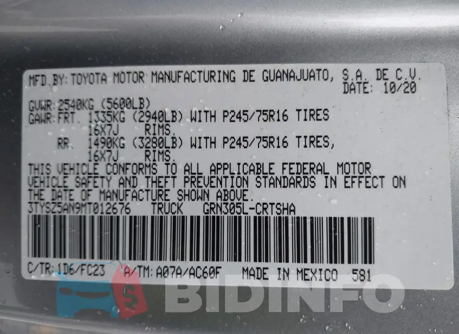 3TYSZ5AN9MT012676 Photo# 9