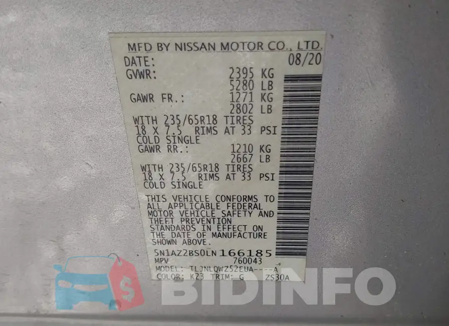 5N1AZ2BS0LN166185 Photo# 9