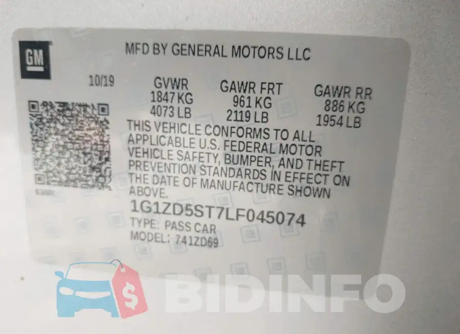 1G1ZD5ST7LF045074 Photo# 9