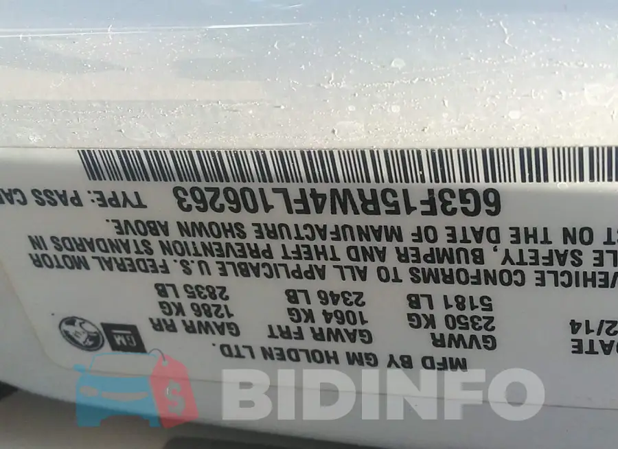 6G3F15RW4FL106263 Photo# 9