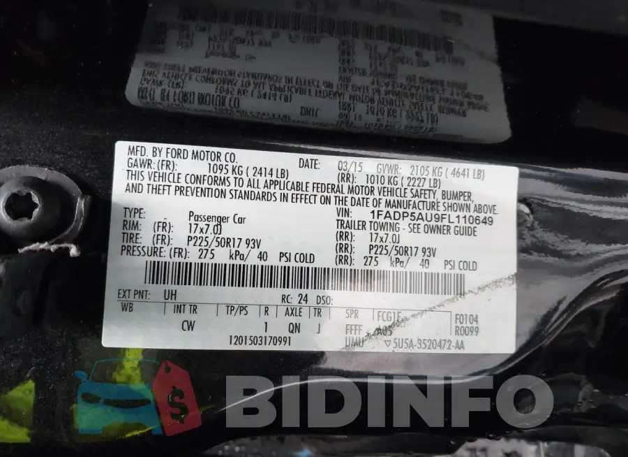 1FADP5AU9FL110649 Photo# 9
