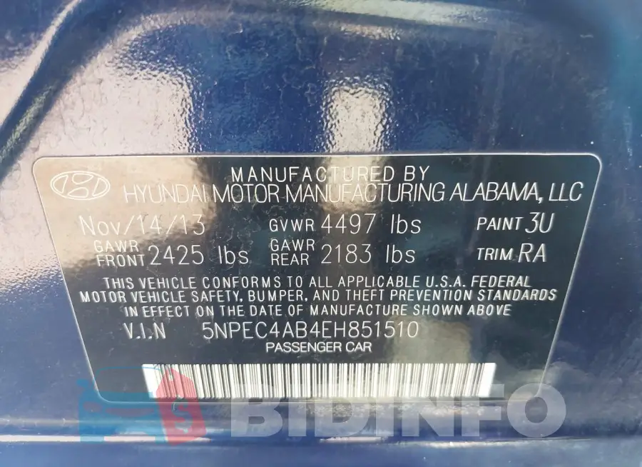 5NPEC4AB4EH851510 Photo# 9